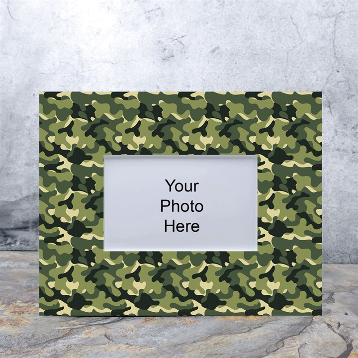 Camouflage pattern White Tabletop Photo Frame 4 x6 