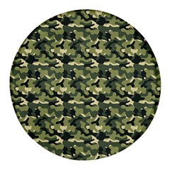 Camouflage Pattern Round Glass Fridge Magnet (4 Pack) by goljakoff