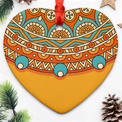 Mandala Orange Ornament (heart)