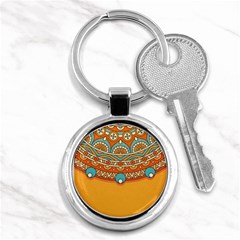 Mandala Orange Key Chain (round) by goljakoff