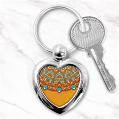 Mandala Orange Key Chain (heart) by goljakoff