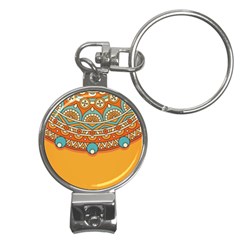 Mandala Orange Nail Clippers Key Chain by goljakoff