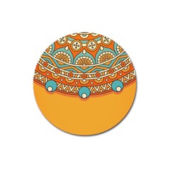 Mandala Orange Magnet 3  (round) by goljakoff