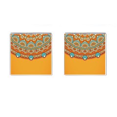 Mandala Orange Cufflinks (square) by goljakoff