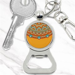 Mandala Orange Bottle Opener Key Chain by goljakoff