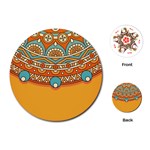 Mandala orange Playing Cards Single Design (Round) Front