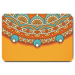 Mandala Orange Large Doormat by goljakoff