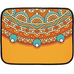 Mandala Orange Two Sides Fleece Blanket (mini) by goljakoff