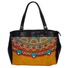 Mandala Orange Oversize Office Handbag by goljakoff