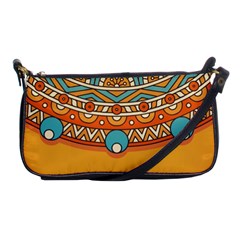 Mandala Orange Shoulder Clutch Bag by goljakoff