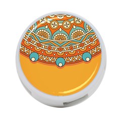 Mandala Orange 4-port Usb Hub (one Side) by goljakoff