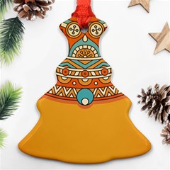 Mandala Orange Ornament (christmas Tree) 