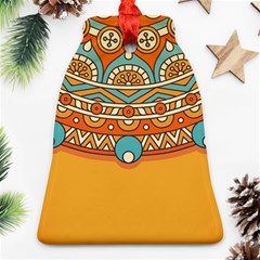 Mandala Orange Bell Ornament (two Sides) by goljakoff