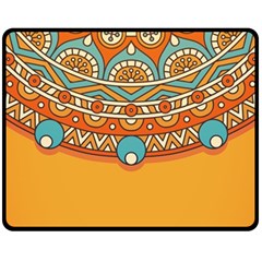 Mandala Orange Two Sides Fleece Blanket (medium) by goljakoff