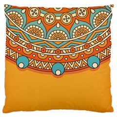 Mandala Orange Standard Premium Plush Fleece Cushion Case (one Side) by goljakoff