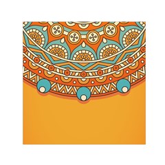 Mandala Orange Square Satin Scarf (30  X 30 ) by goljakoff