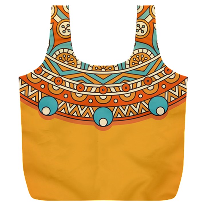 Mandala orange Full Print Recycle Bag (XXL)