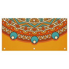 Mandala Orange Banner And Sign 6  X 3  by goljakoff