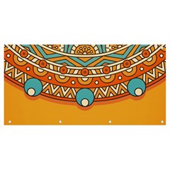 Mandala Orange Banner And Sign 8  X 4  by goljakoff