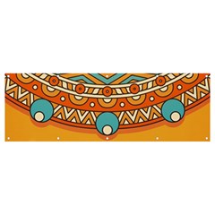 Mandala Orange Banner And Sign 12  X 4  by goljakoff