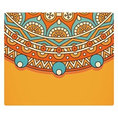 Mandala Orange Premium Plush Fleece Blanket (small) by goljakoff