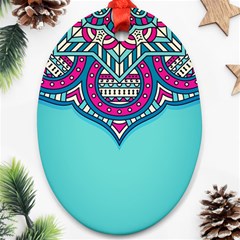 Mandala Blue Ornament (oval)