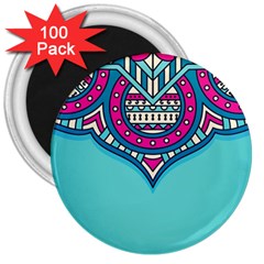 Mandala Blue 3  Magnets (100 Pack) by goljakoff