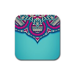 Mandala Blue Rubber Coaster (square) by goljakoff