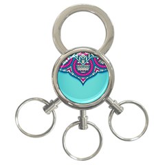 Mandala Blue 3-ring Key Chain by goljakoff