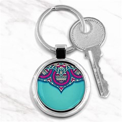 Mandala Blue Key Chain (round) by goljakoff