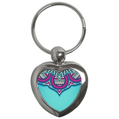 Mandala Blue Key Chain (heart) by goljakoff