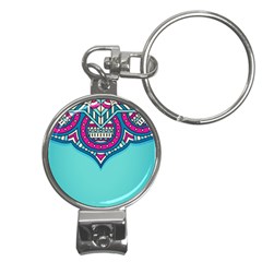 Mandala Blue Nail Clippers Key Chain