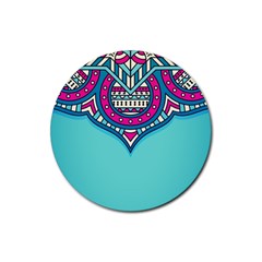 Mandala Blue Rubber Coaster (round) by goljakoff