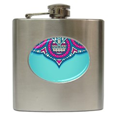 Mandala Blue Hip Flask (6 Oz) by goljakoff