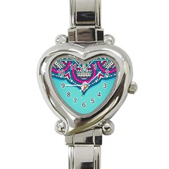 Mandala Blue Heart Italian Charm Watch by goljakoff