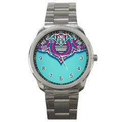 Mandala Blue Sport Metal Watch by goljakoff