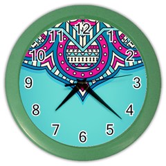 Mandala Blue Color Wall Clock by goljakoff