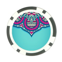 Mandala Blue Poker Chip Card Guard by goljakoff