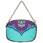 Mandala blue Chain Purse (One Side) Front