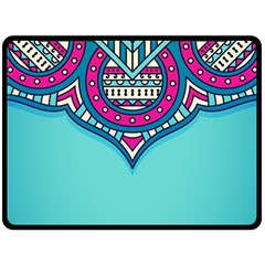 Mandala Blue Fleece Blanket (large) by goljakoff