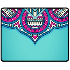 Mandala Blue Fleece Blanket (medium) by goljakoff