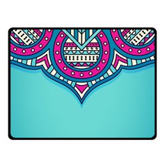 Mandala Blue Two Sides Fleece Blanket (small) by goljakoff