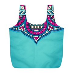 Mandala Blue Full Print Recycle Bag (l) by goljakoff