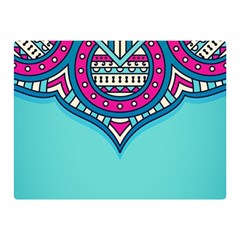 Mandala Blue Two Sides Premium Plush Fleece Blanket (mini) by goljakoff