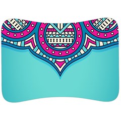 Mandala Blue Velour Seat Head Rest Cushion by goljakoff