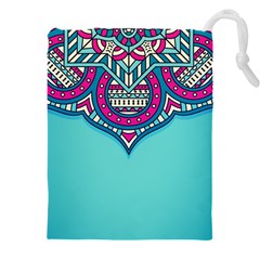 Mandala Blue Drawstring Pouch (5xl) by goljakoff