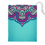 Mandala blue Drawstring Pouch (5XL) Front