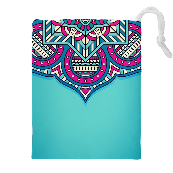 Mandala blue Drawstring Pouch (5XL)