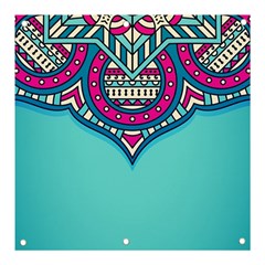 Mandala Blue Banner And Sign 3  X 3  by goljakoff