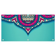 Mandala Blue Banner And Sign 4  X 2  by goljakoff